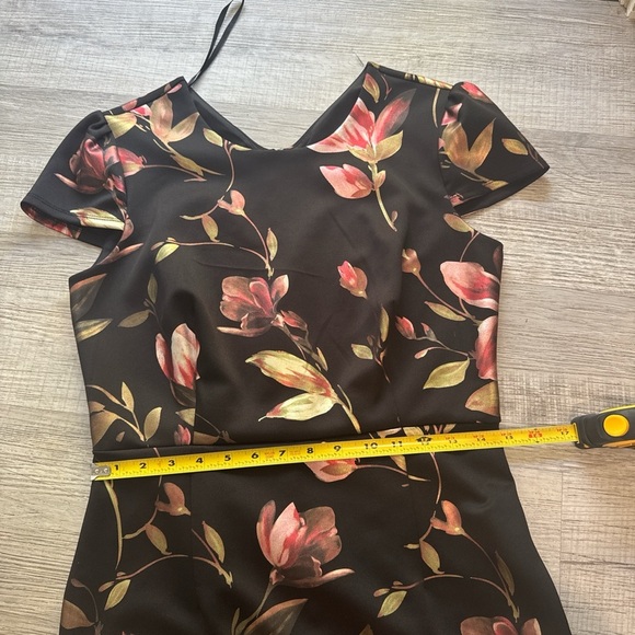 NWT Enfocus Studio Black Dress with Pink Floral Design SIZE 10 - Picture 11 of 13